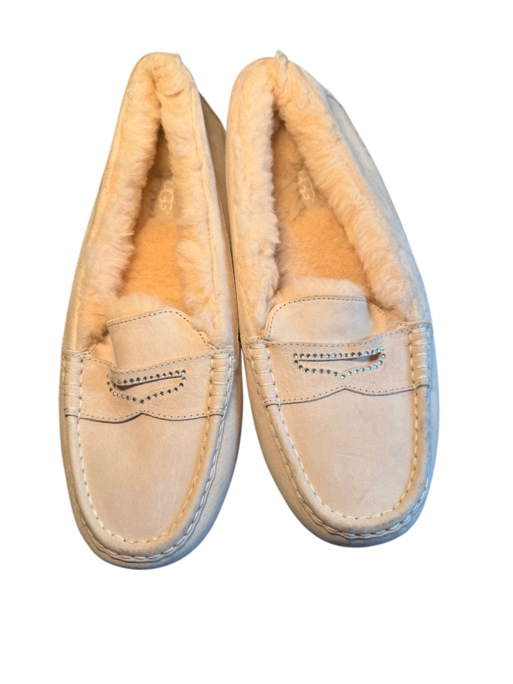 UGG Ansley Women's Beige Suede Shearling Lined Moccasins